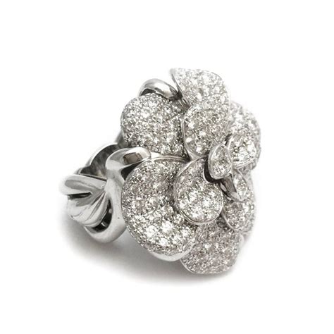 chanel flower diamond ring|Chanel stackable rings.